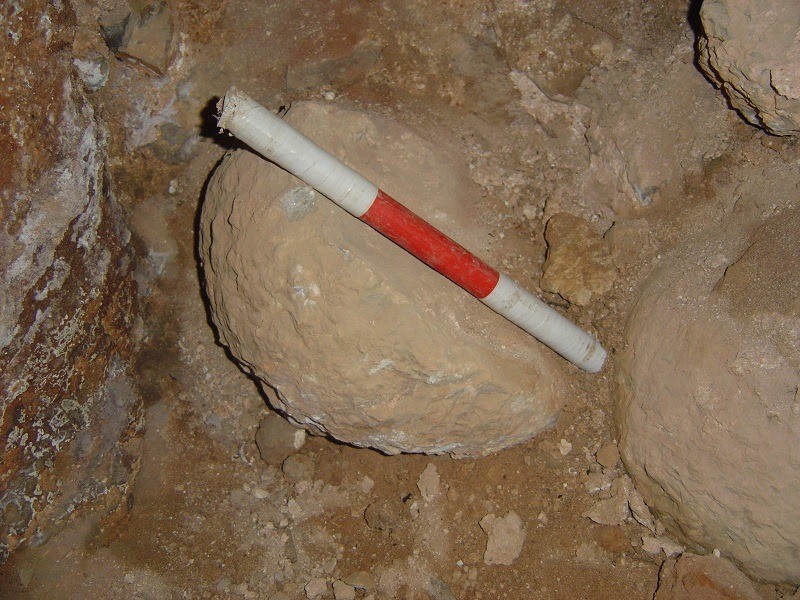 Stone projectiles used in the infill of the Tower of Homage.
